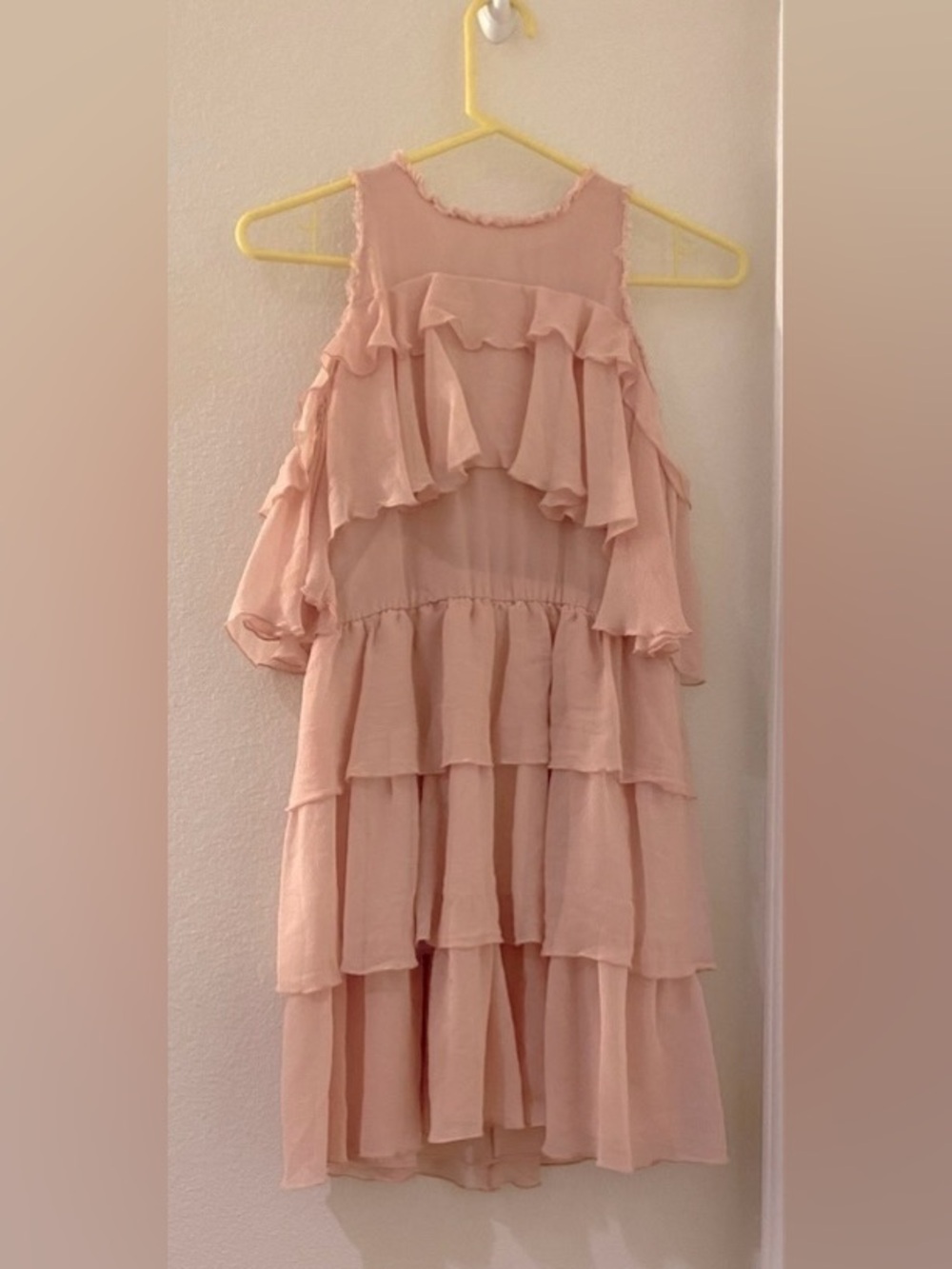 Alice + Olivia Soft Pink Tiered Ruffle Dress